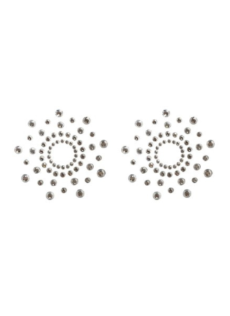 Paire de cache tétons adhésifs strass blanc - NP-1030WHT